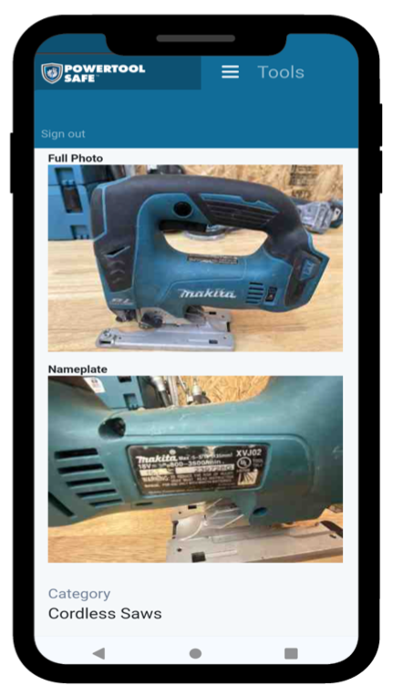 Tool record created on your phone