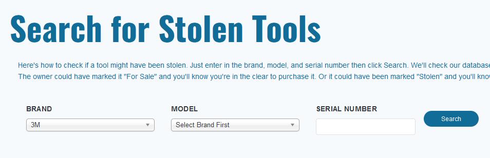 Image of stolen tool search