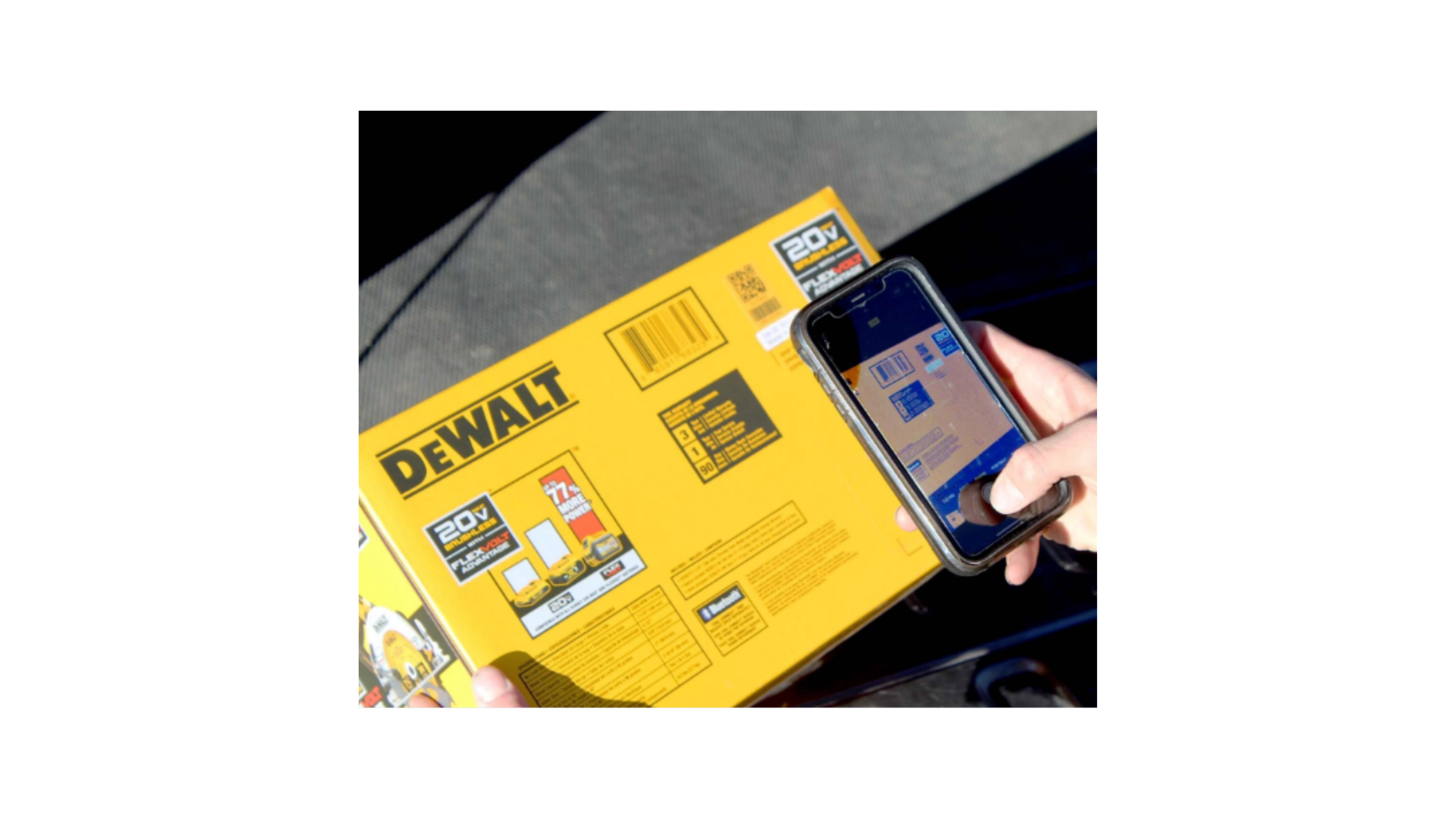 Photographing a DeWalt tool box with your phone